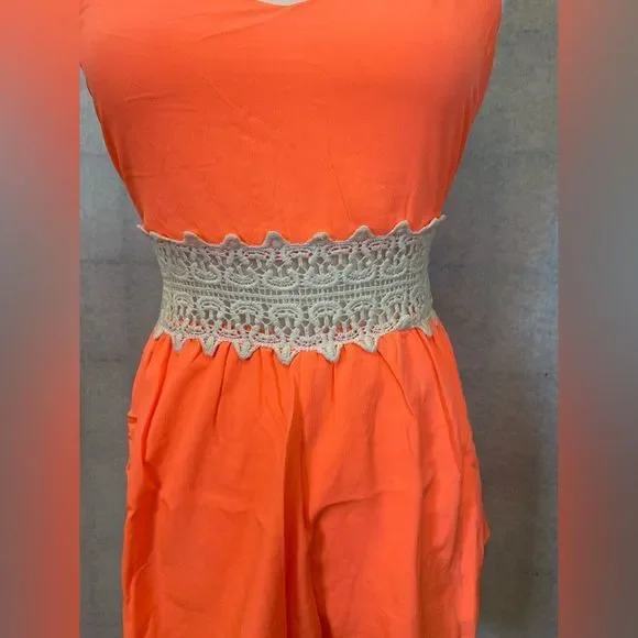 Live 4 Truth Orange Spaghetti Strap Short Jumpsuit Women's Size M BWT - Picture 5 of 12